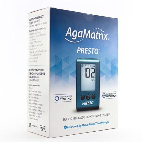 AgaMatrix WaveSense Presto Blood Glucose Test Strips / Meter / Monitoring Kits