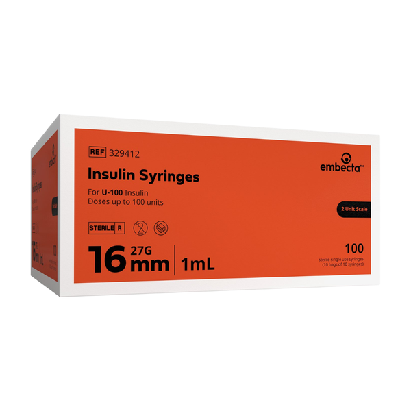 embecta Micro-Fine IV Needle U100 Insulin Syringes, BD Becton Dickinson