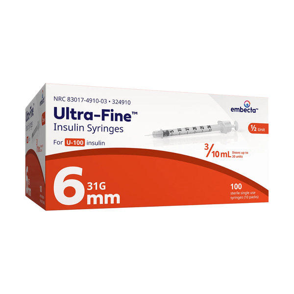embecta Veo with Ultra-Fine Needle U100 Insulin Syringes, BD Becton Dickinson