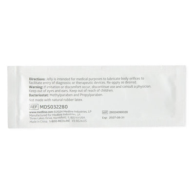 Medline Lubricating Jelly, Sterile, Water Soluble, Greaseless, Unscented, Latex-Free