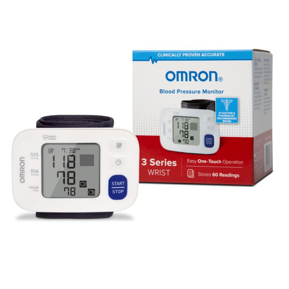 Omron 3 Series Wireless Digital Wrist Blood Pressure Monitor, Fits wrists 5.3
