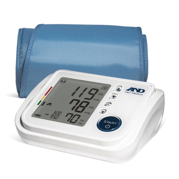 A&D Medical Talking Plus Tricheck Upper Arm Digital Blood Pressure Monitor with Medium Arm Cuff, Fits arms 9