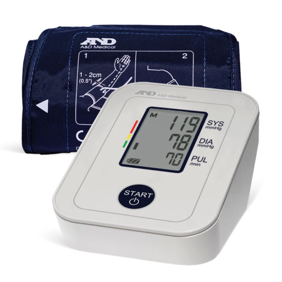 A&D Medical Essential One Button Upper Arm Digital Blood Pressure Monitor with SlimFit Cuff, Fits arms 9