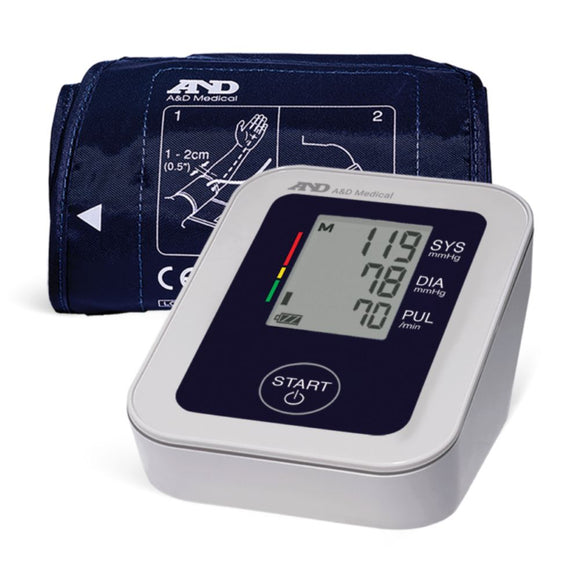 A&D Medical Essential One Button Upper Arm Digital Blood Pressure Monitor, Fits arms 8.6