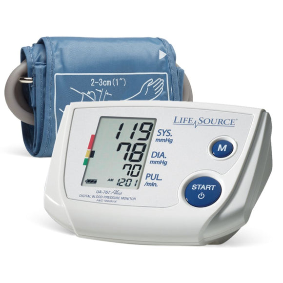 A&D Medical One-Step Plus Memory Upper Arm Digital Blood Pressure Monitor with AС Adapter and Small cuff, Fits arms 6.3