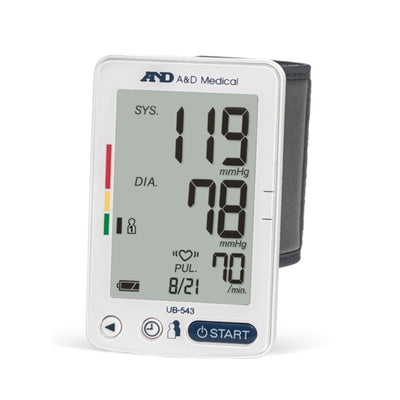 A&D Medical Premium Multi-User Wrist Digital Blood Pressure Monitor, Fits wrists 5.3 to 8.5 Inches, UB-543