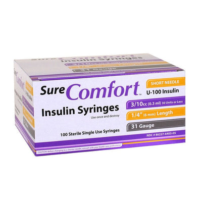 Allison Medical SureComfort U100 Insulin Syringes, Sure Comfort