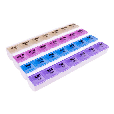 Apex 7-Day Mediplanner, 28 Color-Coded Compartments