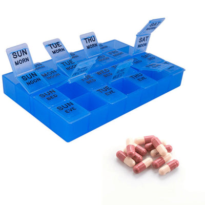 Apex MediPlanner II Pill Holder and Organizer With Raised Lettering and Highlighted Braille