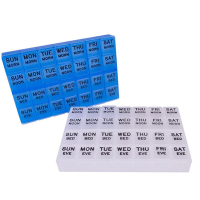 Apex MediPlanner II Pill Holder and Organizer With Raised Lettering and Highlighted Braille