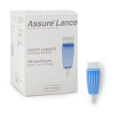 Arkray USA Assure Lance Safety Lancets, 25/28/30G, Push Button Activation, Low Flow