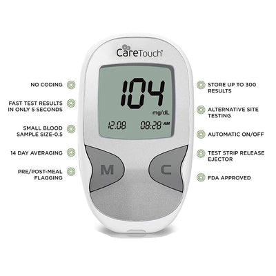 Care Touch Blood Glucose Test Strips / Meter / Monitoring Kit