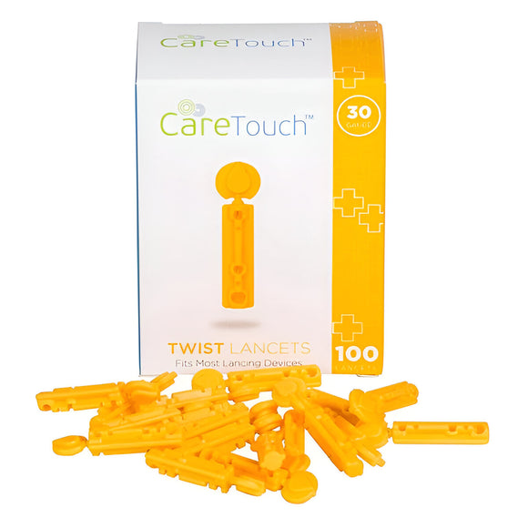 Care Touch 30G (0.30mm) Twist Top Lancets, 100 pcs