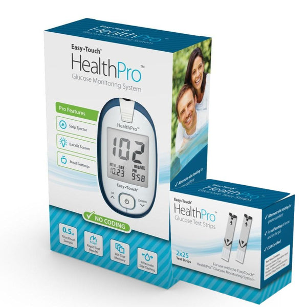 MHC Easy Touch HealthPro Blood Glucose Test Strips / Glucometer / Monitoring Kit