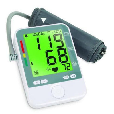 Jobar Color-Coded Upper Arm Digital Blood Pressure Monitor with Backlit Hypertension Indicator, Fits arms 9 to 15.7 Inches