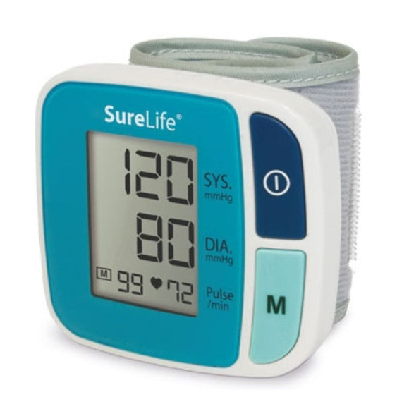 MHC SureLife Classic Digital Wrist Blood Pressure Monitor, Fits wrists 5.3