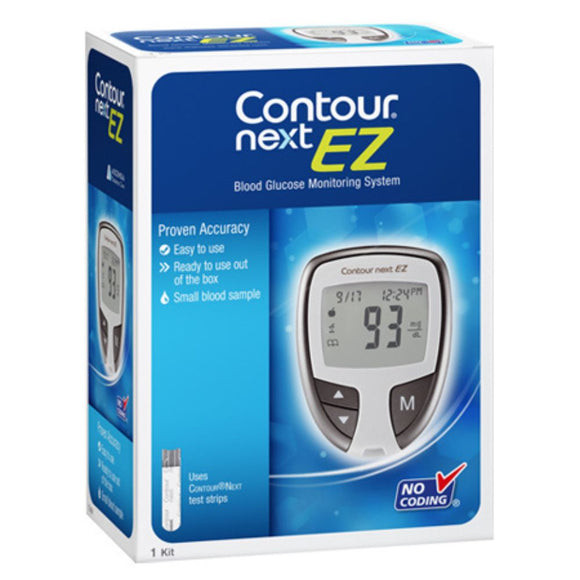 Bayer Contour Next Ez Blood Glucose Meter, Sugar Level Monitoring System With Exceptional Accuracy, No Coding, 567553