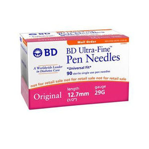 BD Ultra-Fine 29G (0.33mm) 1/2in (12.7mm) 90 Becton Dickinson U100 Insulin Original Pen Needles
