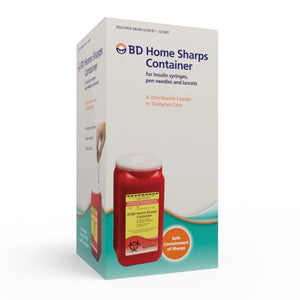 Becton Dickinson Home Sharps Container 1-2/5 qt, for Insulin Syringes, Snap Lock Lid, Leak Resistant, Puncture Resistant