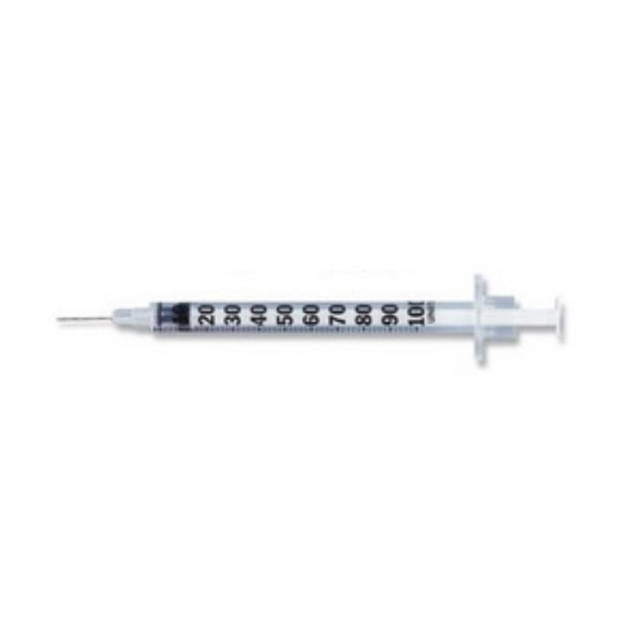 BD 27G (0.41mm) 5/8in (15.9mm) 1cc (1mL) Micro-Fine IV Needle Becton Dickinson U100 Insulin Syringes