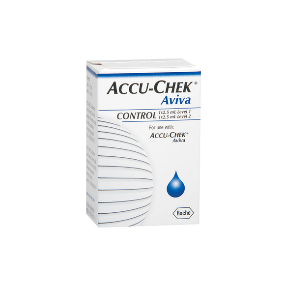 Accu-Chek Aviva Blood Glucose Control Solution, High & Low Level, 1/2mL, 59-04528638001