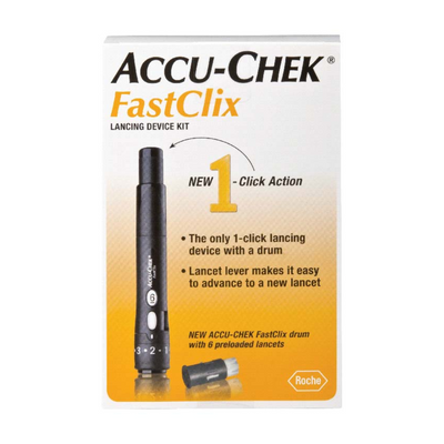 Accu- Chek FastClix 1-Click Lancing Device with 1 Drum, 11 Customizable Penetration Depth Setting, 05864666160