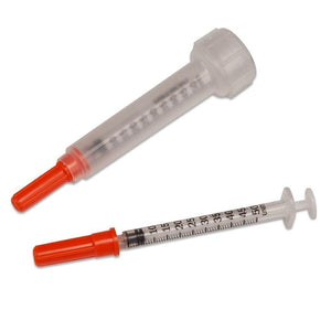 Covidien Monoject Rigid Pack 28G 1/2in (12.7mm) 1/2cc (0.5mL) U100 Insulin Syringes, 28 Gauge (0.36mm), Box of 100