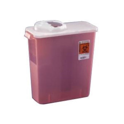 Monoject™ Chimney-Top Sharps Container 4 Quart, Small, Autoclavable, 10-14/25 Inches L X 6-3/4 Inches W X 7-2/25 Inches H