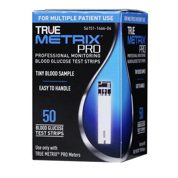 Trividia Health True Metrix Pro Blood Glucose Test Strips, Triple Sense Technology, No Coding, Box of 50