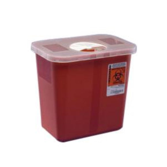 Kendall Multi-Purpose Sharps Container with Hinged Rotor Lid, 3 Gallon