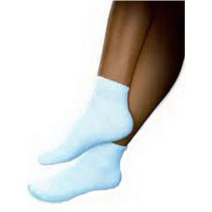 BSN Jobst Unisex SensiFoot Diabetic Crew-Length Mild Compression Socks, Closed Toe, Medium, White