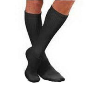 BSN Jobst Unisex SensiFoot Diabetic Crew-Length Mild Compression Socks, Closed Toe, Medium, Black