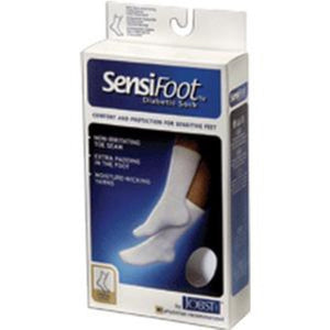 BSN Jobst Men's SensiFoot Diabetic Crew-Length Mild Compression Socks, Closed Toe, XL, Black
