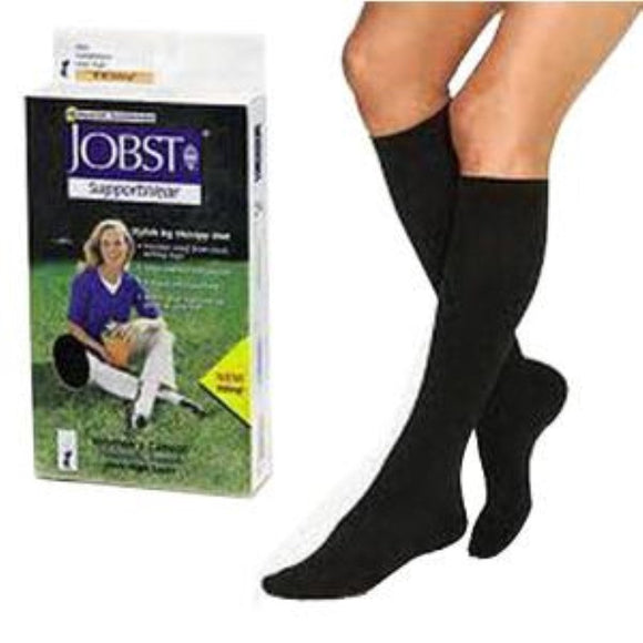 BSN Jobst Unisex SensiFoot Diabetic Knee-High Mild Compression Socks, Closed Toe, Large, Black