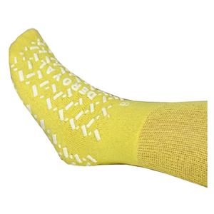 DeRoyal Double-Sided Non-Skid Hospital Slipper Socks, Yellow