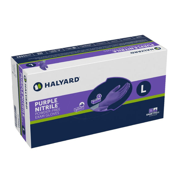Halyard Health Purple Nitrile Exam Glove, Sterile, Powder-free, Latex-free, Purple