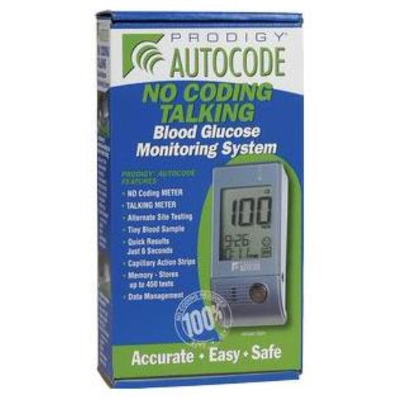 Prodigy Diabetes Care Autocode Blood Glucose Talking Meter, Multilingual Voice, No Coding, 51890