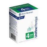 Owen Mumford Unifine Pentips 32G (0.23mm) 5/32in (4mm) 30 U100 Insulin Micro Pen Needles