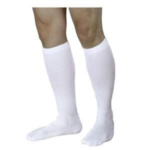 Sigvaris Men's Calf-High Diabetic Compression Socks Large Long, White, 18 to 25 mmHg Compression