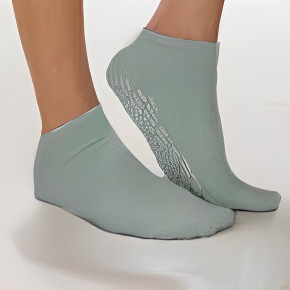 Albahealth Non-Slip Hospital Socks with Grips, 2XL Size, Single Tread, Moss Green, 80108