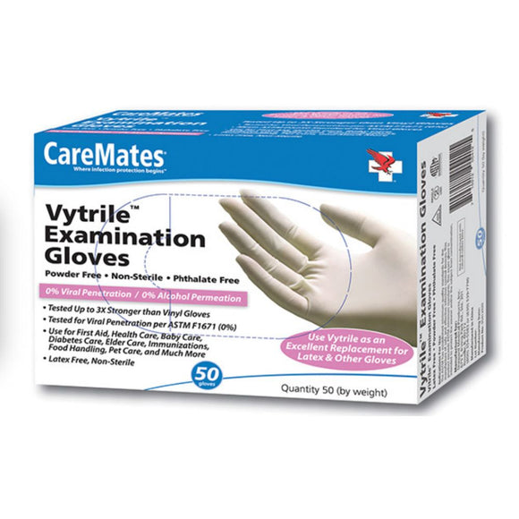 CareMates Vytrile Exam Glove, Non-sterile, Powder-free, Phthalate-free, Latex-free