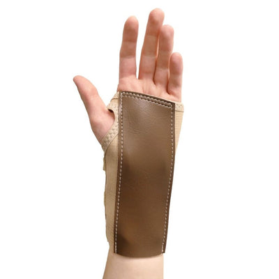 Scott Specialties Elastic Wrist Brace with Palm Stay, 7 Inches Length, Hook and Loop Closure, Beige, 4039RLG