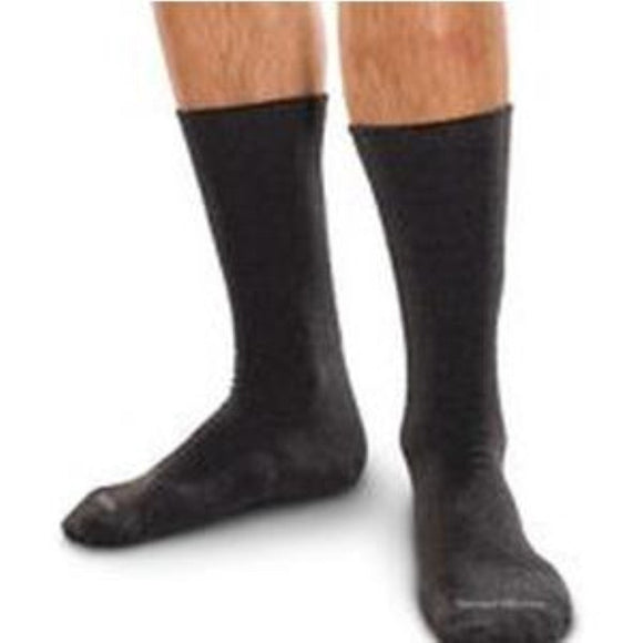 Therafirm Compression SmartKnit Seamless Diabetic Crew Socks with X-STATIC Latex-Free, Black, Small