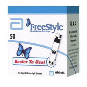 Abbott FreeStyle Blood Glucose Test Strips with Coulometry Technology, Alternate Site Testing, Box of 50