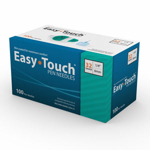MHC EasyTouch 32G (0.23mm) 1/4in (6.35mm) 100 U100 Insulin Pen Needles, 832041