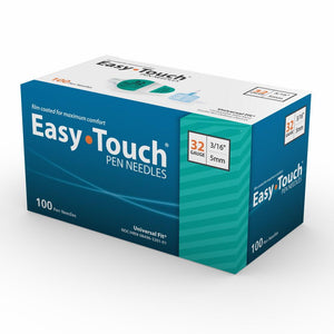 MHC EasyTouch 32G (0.23mm) 3/16in (5mm) 100 U100 Insulin Pen Needles
